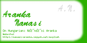 aranka nanasi business card
